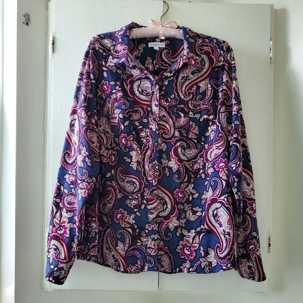 Croft&Barrow floral print long sleeve shirt